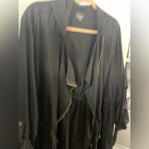 Simply Emma Charcoal Open-Front Jacket